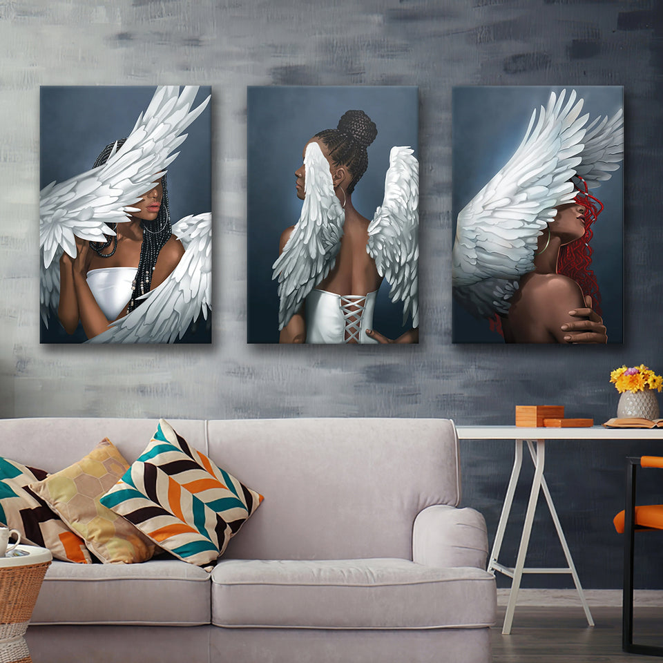 Rising Angels Canvas Set of 3 Piece Canvas Prints Wall Art Decor