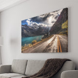 Road Path Way Mountain Nature Water Canvas Prints Wall Art - Painting Canvas, Wall Decor, Canvas Art, For Sale