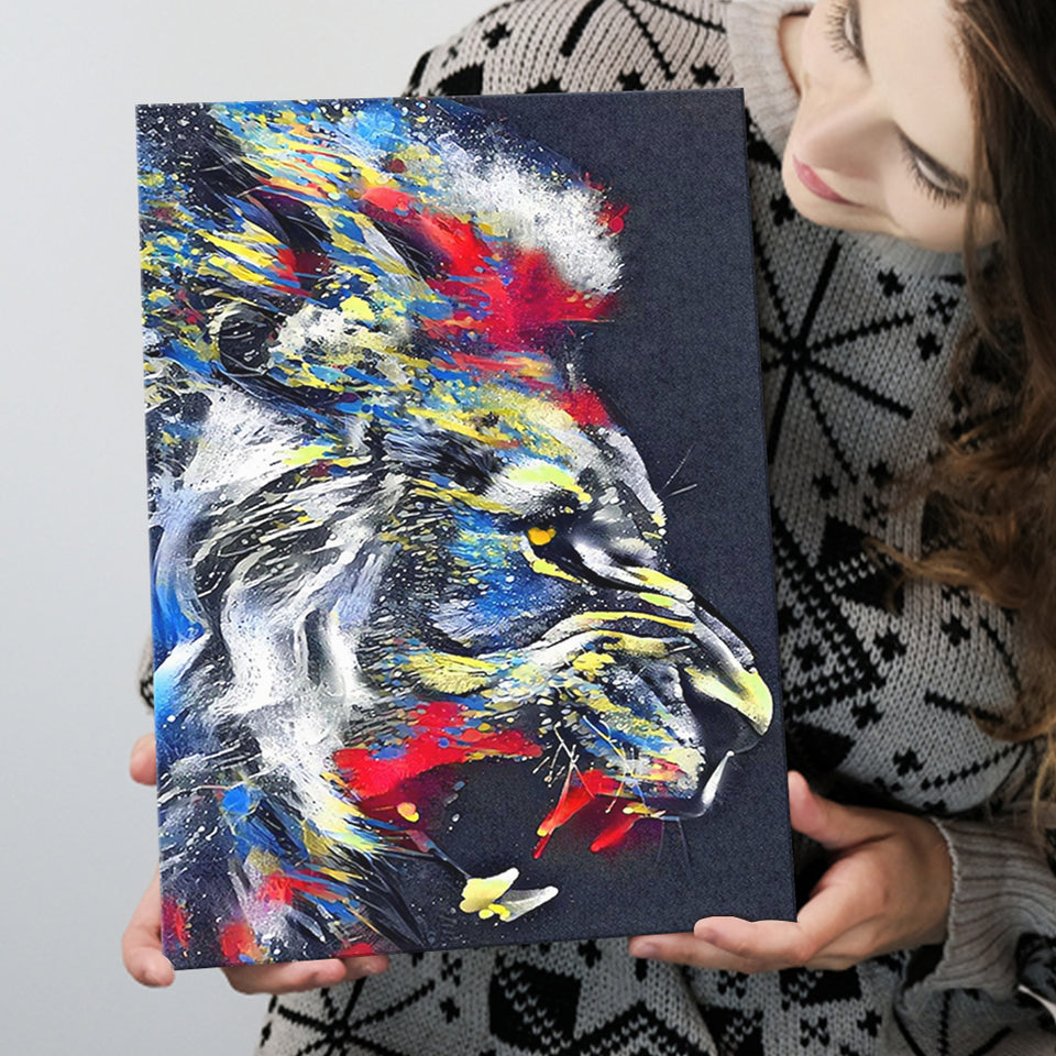 Roaring Lion Graffiti Art Style Canvas Prints Wall Art Decor - Painting Canvas, Home Decor, Art Print, Art For Sale