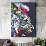 Roaring Lion Graffiti Art Style Canvas Prints Wall Art Decor - Painting Canvas, Home Decor, Art Print, Art For Sale