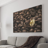Roasted Black Coffee And Golden Bean Canvas Wall Art - Canvas Prints, Prints for Sale, Canvas Painting, Canvas On Sale