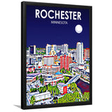Rochester MN Art V1, City Art Print, Framed Art Print Wall Art Home Decor, Framed Picture