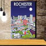 Rochester MN Art V1 ,City Art Print, Large Canvas, Canvas Print Wall Art Home Decor