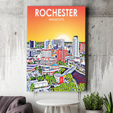Rochester MN Art ,City Art Print, Large Canvas, Canvas Print Wall Art Home Decor