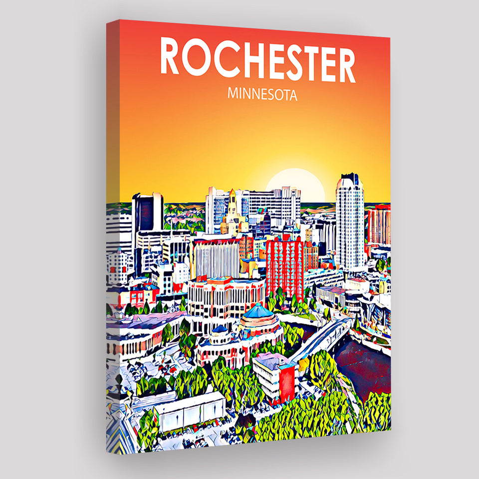 Rochester MN Art ,City Art Print, Large Canvas, Canvas Print Wall Art Home Decor