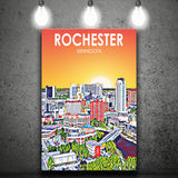 Rochester MN Art ,City Art Print, Large Canvas, Canvas Print Wall Art Home Decor