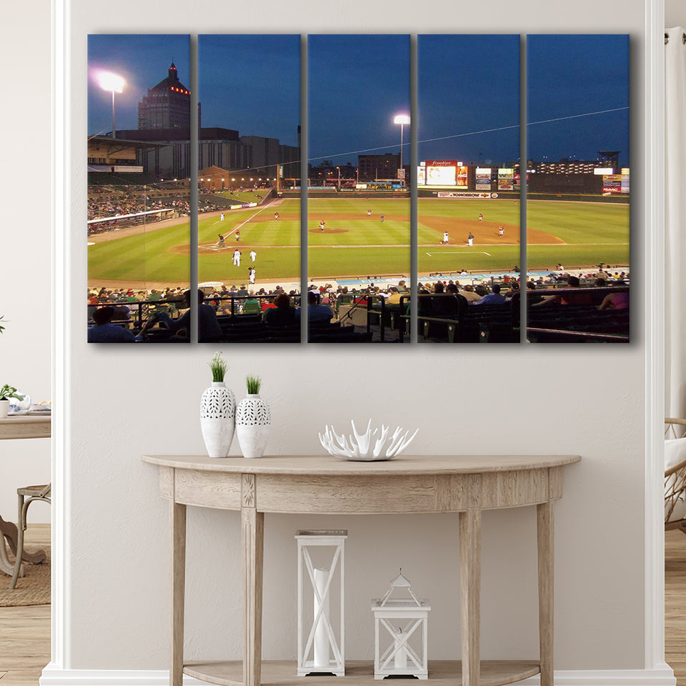 Rochester Red Wings Stadium Canvas Prints Frontier Field Wall Art,Multi Panels B,Sport Stadium Art Prints, Fan Gift