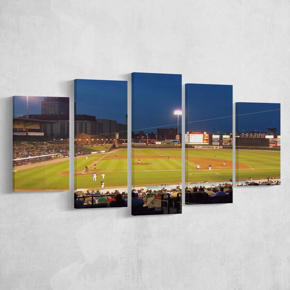 Rochester Red Wings Stadium Canvas Prints Frontier Field Wall Art,Multi Panels,Sport Stadium Art Prints, Fan Gift