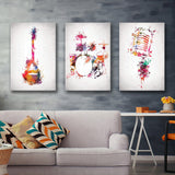 Rock & Roll Color Canvas Set of 3 Piece Canvas Prints Wall Art Decor