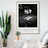 Rocket Mortgage Fieldhouse Cleveland Cavaliers Black And White Art Framed Canvas Prints Wall Art Home Decor, Floating Frame