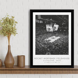 Rocket Mortgage Fieldhouse Cleveland Cavaliers Black And White Art Framed Canvas Prints Wall Art Home Decor, Floating Frame