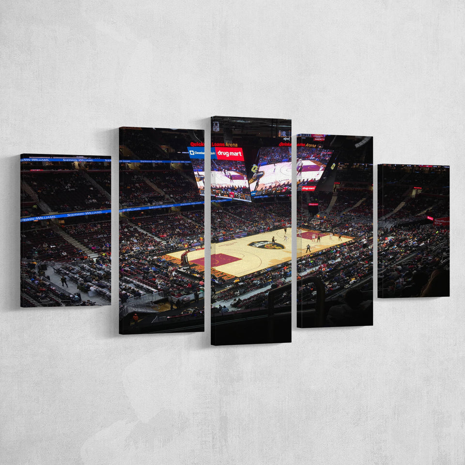 Rocket Mortgage Fieldhouse, Stadium Canvas, Sport Art, Large Canvas, Multi Panels, Canvas Prints Wall Art Decor