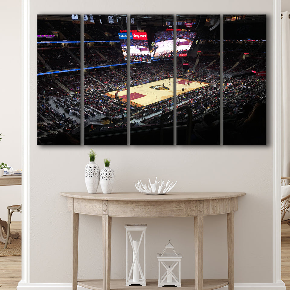 Rocket Mortgage Fieldhouse, Stadium Canvas, Sport Art, Gift for him, Multi Panels B, Canvas Prints Wall Art Decor