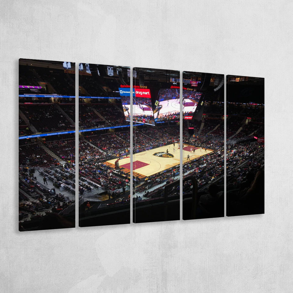 Rocket Mortgage Fieldhouse, Stadium Canvas, Sport Art, Gift for him, Multi Panels B, Canvas Prints Wall Art Decor