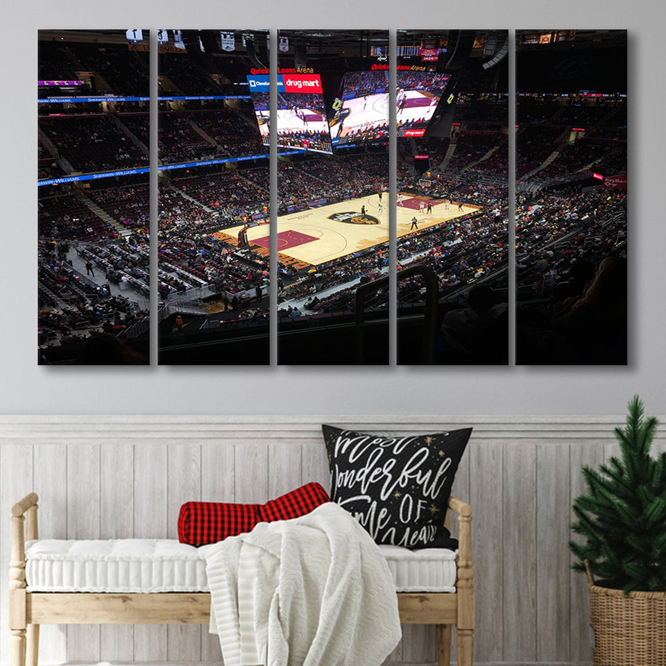 Rocket Mortgage Fieldhouse, Stadium Canvas, Sport Art, Gift for him, Multi Panels B, Canvas Prints Wall Art Decor