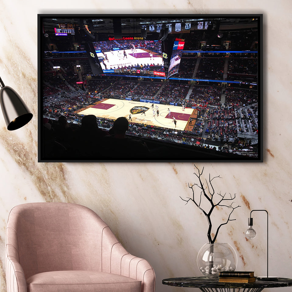 Rockets Mortgage Cavalier, Stadium Canvas, Sport Art, Gift for him, Framed Canvas Prints Wall Art Decor, Framed Picture