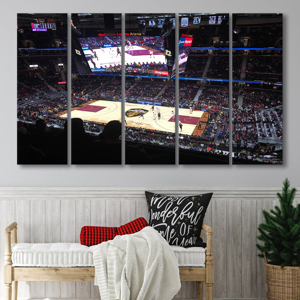 Rockets Mortgage Cavalier, Stadium Canvas, Sport Art, Gift for him, Multi Panels B, Canvas Prints Wall Art Decor