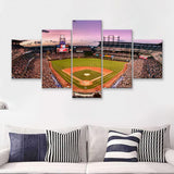 Rockies With Mixpanel Baseball Stadiums  5 Pieces Canvas Prints Wall Art - Painting Canvas, Multi Panel, Home Wall Decor, For Sale