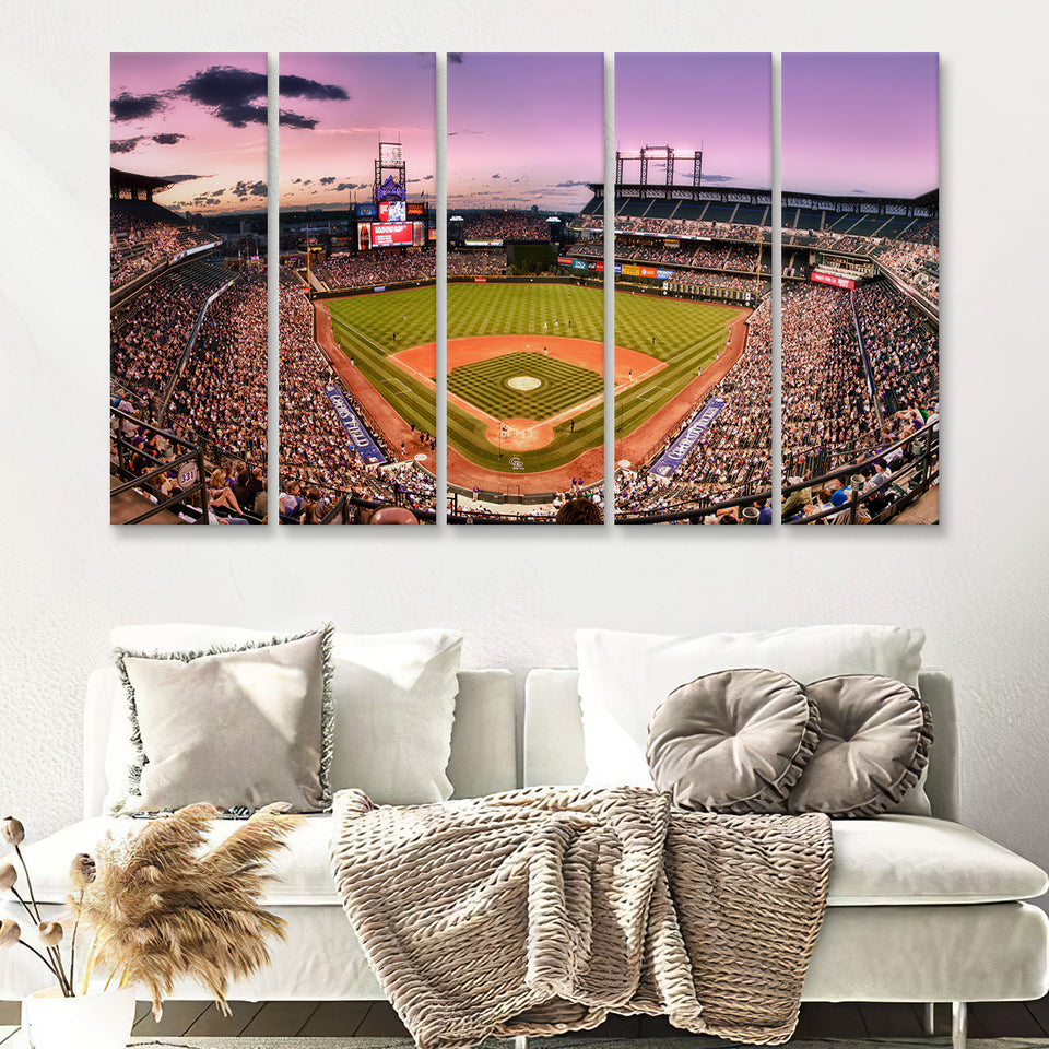 Rockies With Mixpanel Baseball Stadiums 5 Pieces Canvas Prints Wall Art Decor - Painting Canvas,Multi Panel,Painting Prints,For Sale