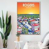 Rogers Arkansas Art Sunset Landscape, Large Canvas, Framed Canvas Print Wall Art Home Decor, Floating Frame