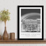 Rogers Centre Toronto Blue Jays Baseball Lovers Black And White Art Framed Canvas Prints Wall Art Home Decor, Floating Frame