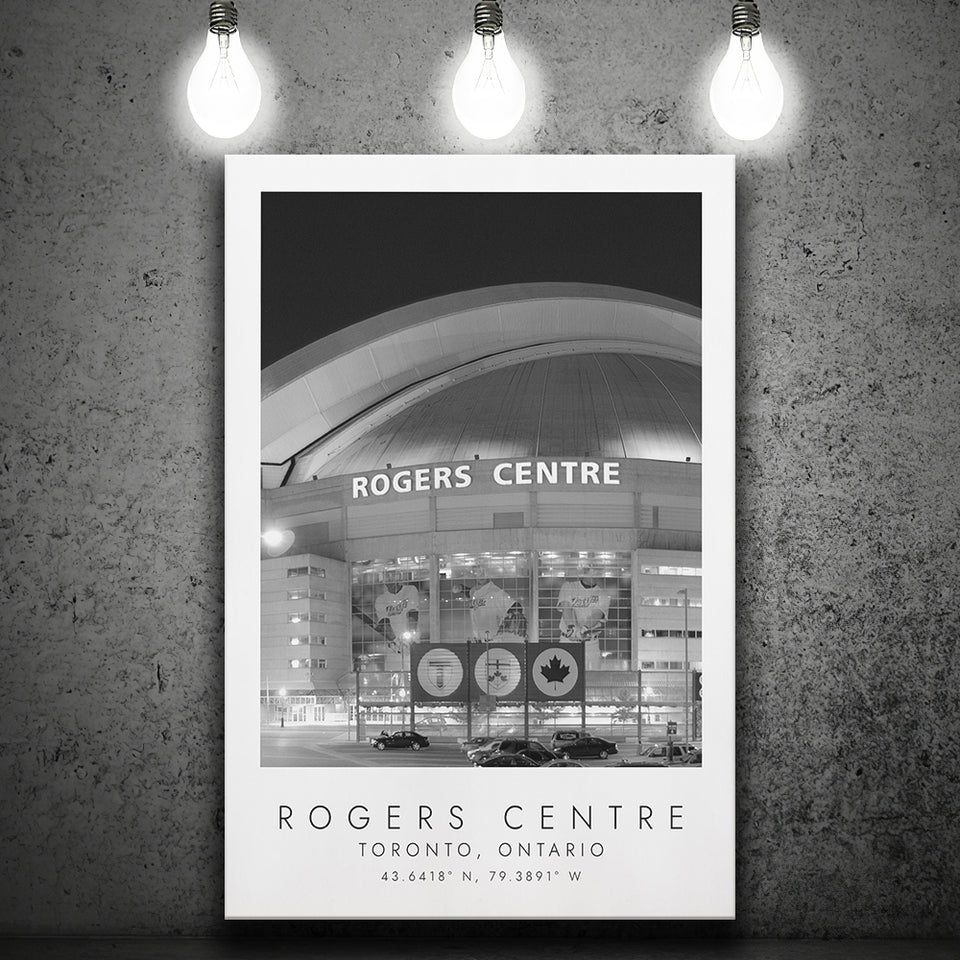 Rogers Centre Toronto Blue Jays Baseball Lovers Black And White Art Canvas Prints Wall Art Home Decor