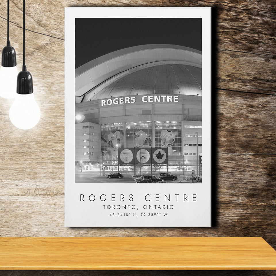 Rogers Centre Toronto Blue Jays Baseball Lovers Black And White Art Canvas Prints Wall Art Home Decor