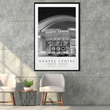 Rogers Centre Toronto Blue Jays Baseball Lovers Black And White Art Framed Canvas Prints Wall Art Home Decor, Floating Frame