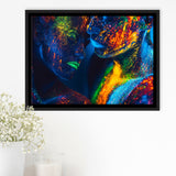 Romantic Colorful Kiss Framed Canvas Prints Wall Art - Painting Canvas,Floating Frame, Painting Prints,For Sale