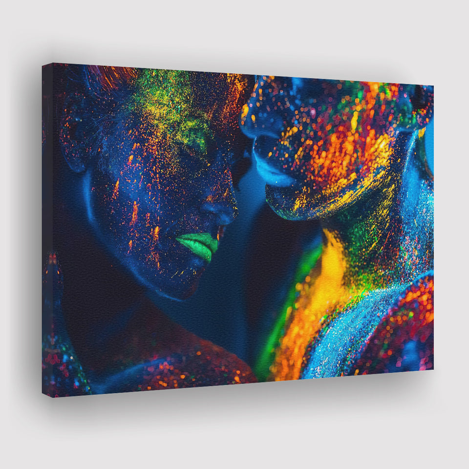 Romantic Colorful Kiss Canvas Prints Wall Art - Painting Canvas,Wall Decor, Painting Prints,For Sale