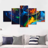 Romantic Colorful Kiss 5 Pieces Canvas Prints Wall Art - Painting Canvas,Wall Decor, Multi Panel,5 Panels