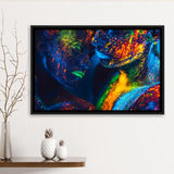 Romantic Colorful Kiss Framed Canvas Prints Wall Art - Painting Canvas,Floating Frame, Painting Prints,For Sale