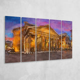 Rome Italy Pantheon Ancient Roman Temple 5 Pieces Extra Large Canvas Prints Wall Art Home Decor