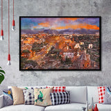 Rome Italy View Towards Colosseum Archeological City Art Watercolor Framed Art Prints Wall Art Decor,Framed Picture