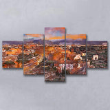Rome Italy View Towards Colosseum Archeological 5 Pieces Mixed Canvas Prints Wall Art Home Decor