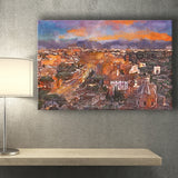 Rome Italy View Towards Colosseum Archeological City Art Watercolor Canvas Prints Wall Art Home Decor, Large Canvas