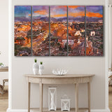 Rome Italy View Towards Colosseum Archeological 5 Pieces Extra Large Canvas Prints Wall Art Home Decor
