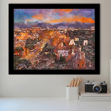 Rome Italy View Towards Colosseum Archeological City Art Watercolor Framed Art Prints Wall Art Decor,Framed Picture