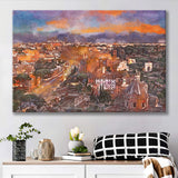 Rome Italy View Towards Colosseum Archeological City Art Watercolor Canvas Prints Wall Art Home Decor, Large Canvas