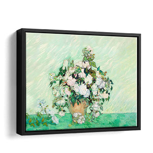 Rosas Van Gogh Framed Canvas Wall Art - Framed Prints, Canvas Prints, Prints for Sale, Canvas Painting