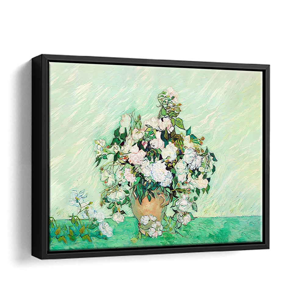 Rosas Van Gogh Framed Canvas Wall Art - Framed Prints, Canvas Prints, Prints for Sale, Canvas Painting