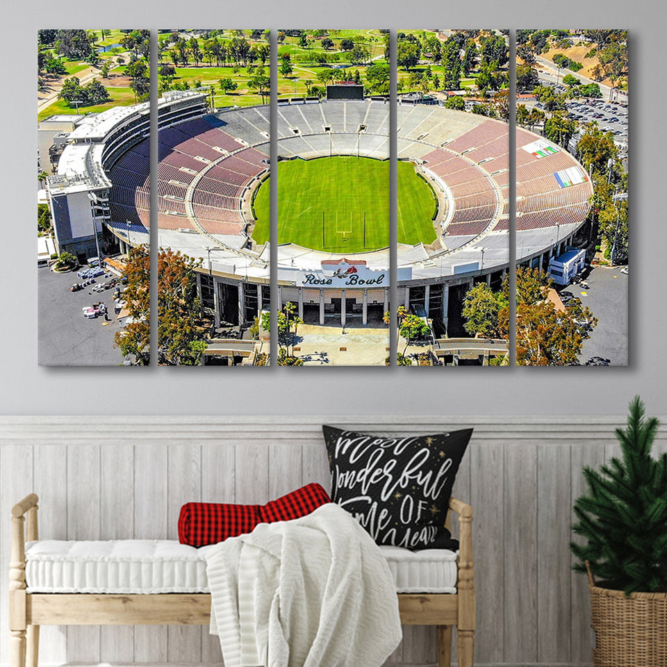 Rose Bowl Stadium Canvas Prints California Wall Art American,Multi Panels B,Sport Stadium Art Prints, Fan Gift