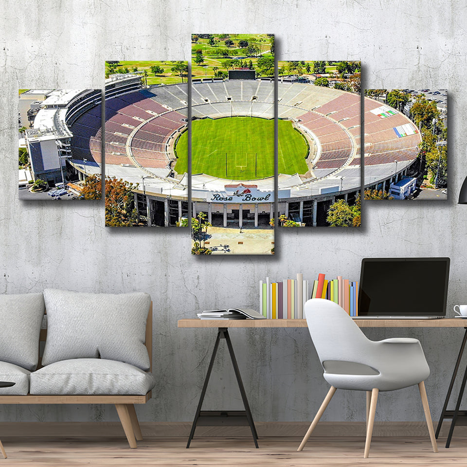 Rose Bowl Stadium Canvas Prints California Wall Art American,Multi Panels,Sport Stadium Art Prints, Fan Gift