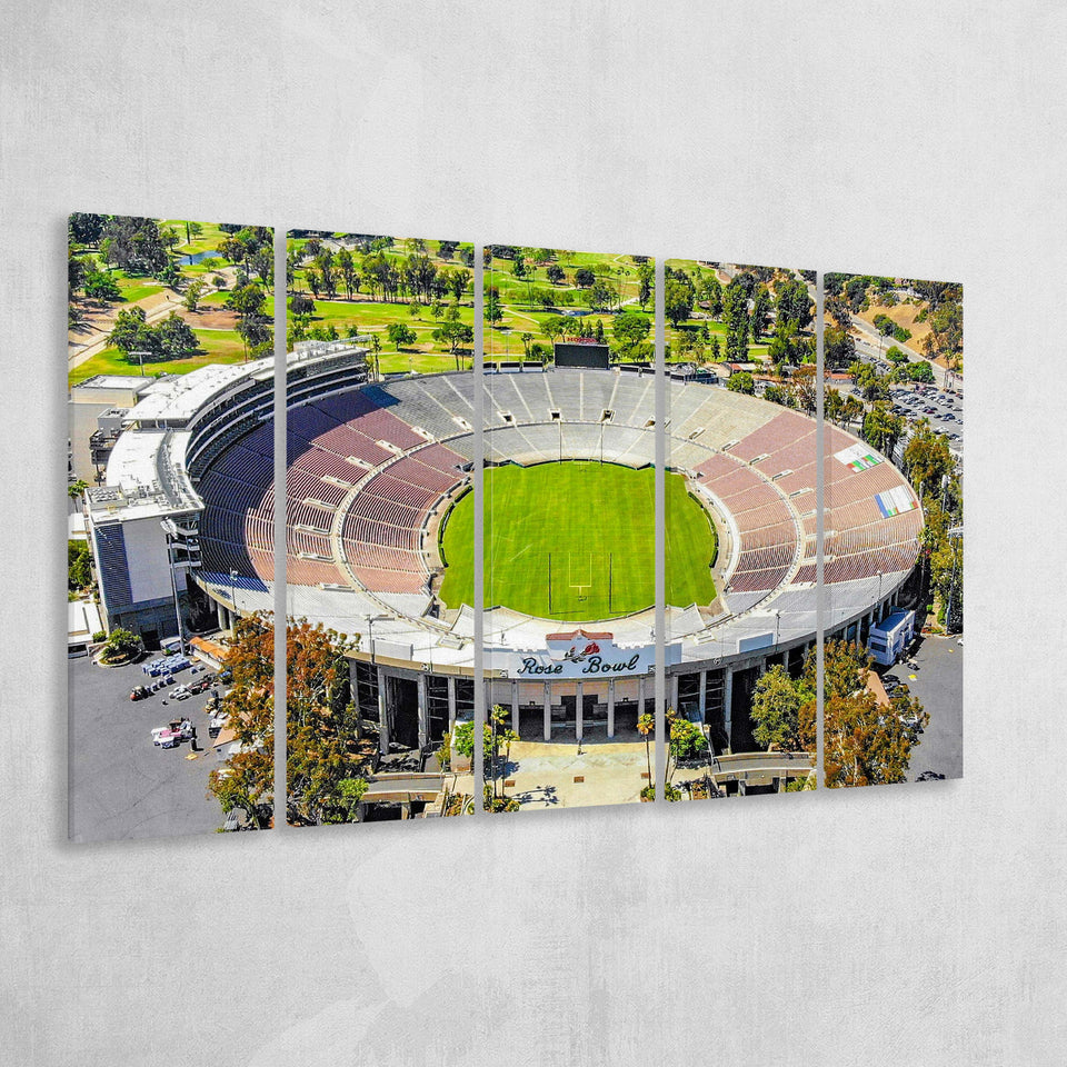 Rose Bowl Stadium Canvas Prints California Wall Art American,Multi Panels B,Sport Stadium Art Prints, Fan Gift