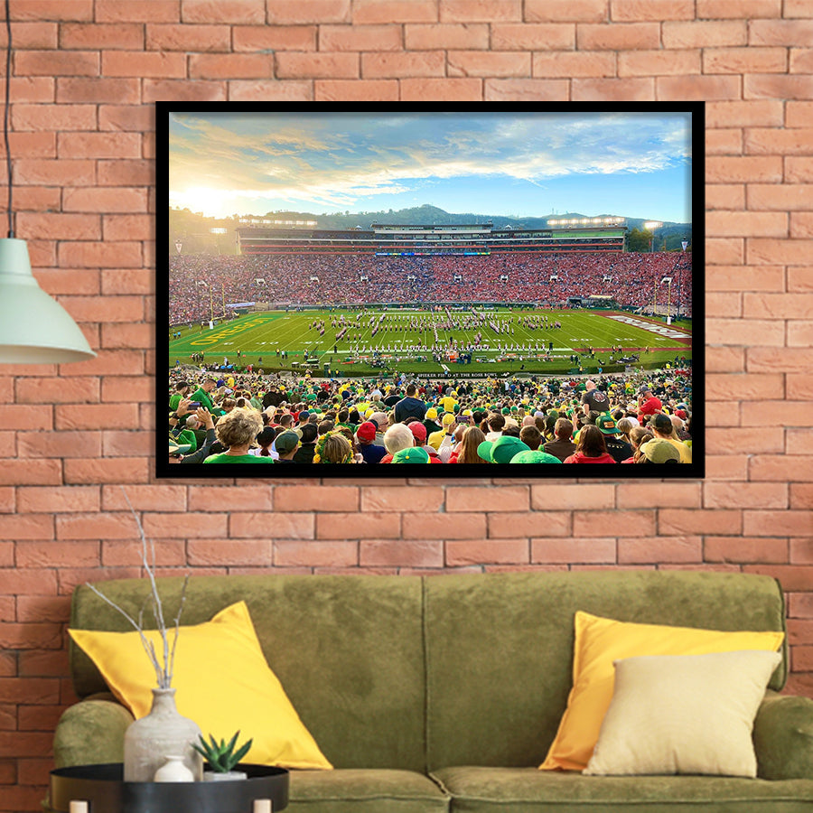 Rose Bowl in Pasadena, Stadium Canvas, Sport Art, Gift for him, Framed Art Prints Wall Art Decor, Framed Picture
