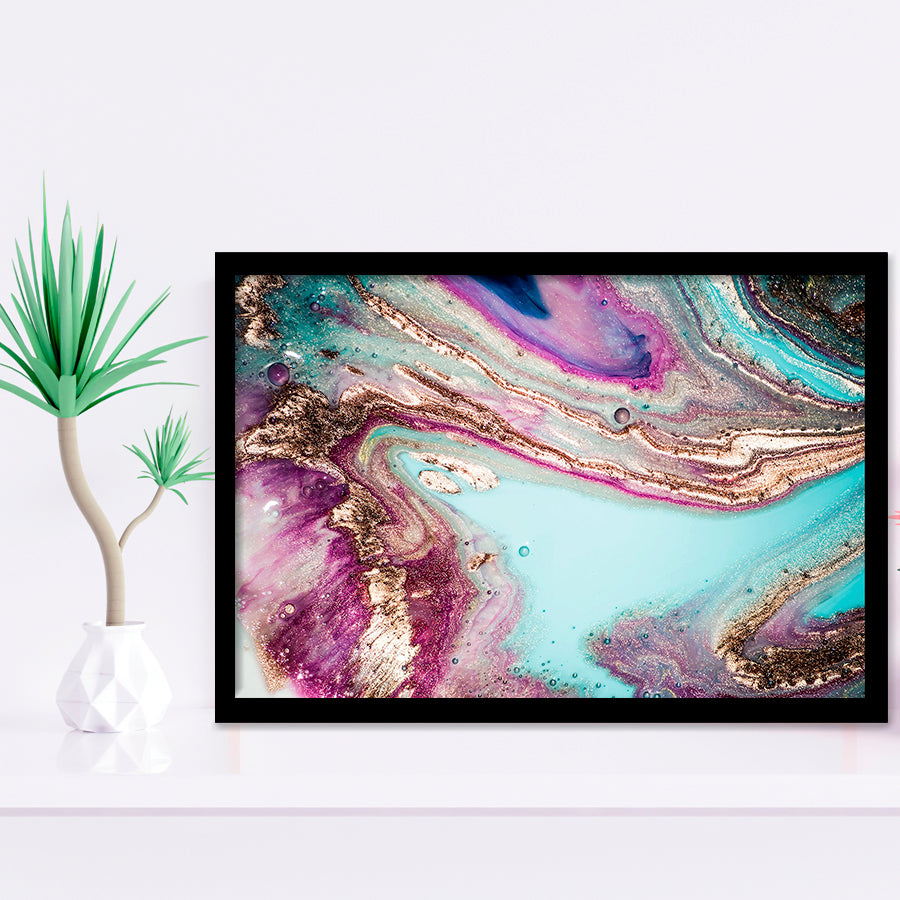 Rose Gold Marble Abstract Framed Art Prints Wall Art Decor, Framed Picture, Home Decor