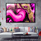 Rose Gold Marble Framed Canvas Prints Wall Art Decor, Framed Picture, Floating Frame