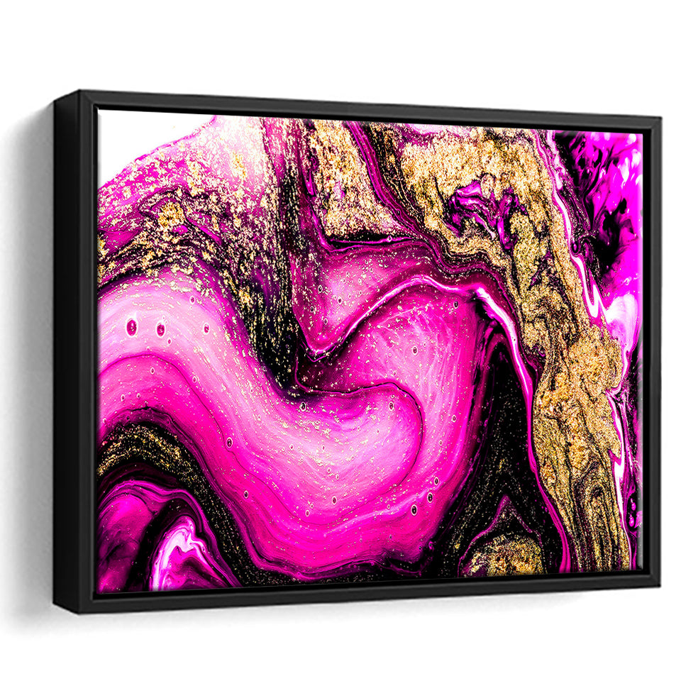 Rose Gold Marble Framed Canvas Prints Wall Art Decor, Framed Picture, Floating Frame