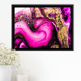 Rose Gold Marble Framed Canvas Prints Wall Art Decor, Framed Picture, Floating Frame