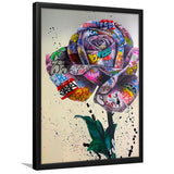 Rose Graffiti Street Art Banksy Style Framed Art Print Wall Art Decor,Framed Picture